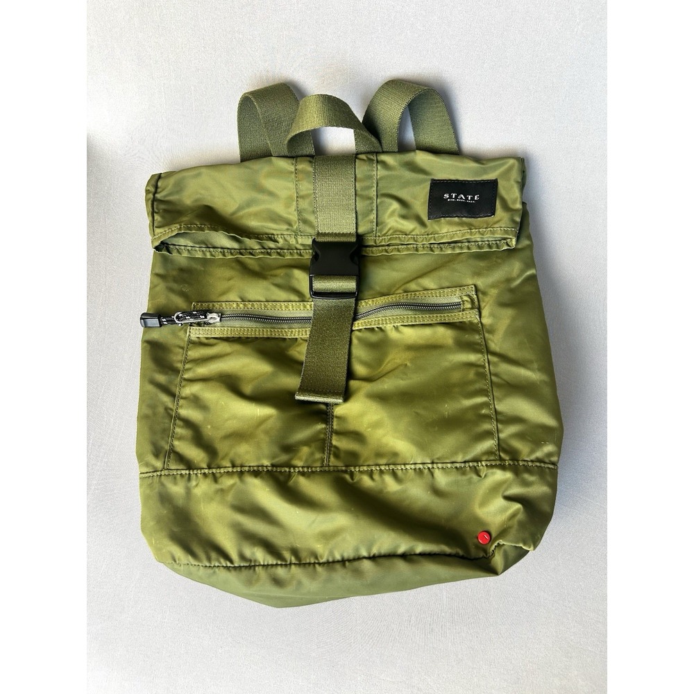 State Olive‎ Green Fold Over Backpack